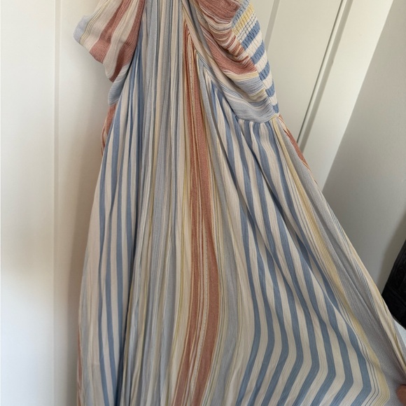 Vici Angel Island Maxi Dress, flowy, striped in blue, cream and pink. Size small - Picture 3 of 6
